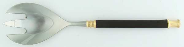 Tucano (Stainless, Blackhdl, Gold Accent) Solid Serving Fork