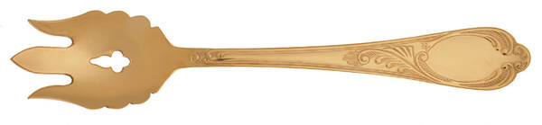 Wien (Gold Electroplate) Vegetable Serving Fork Solid  HC
