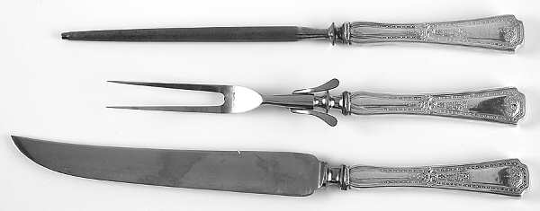 Carpathia (Sterling, 1900) Large 3-Piece Roast Carving Set w/ Stainless Blade