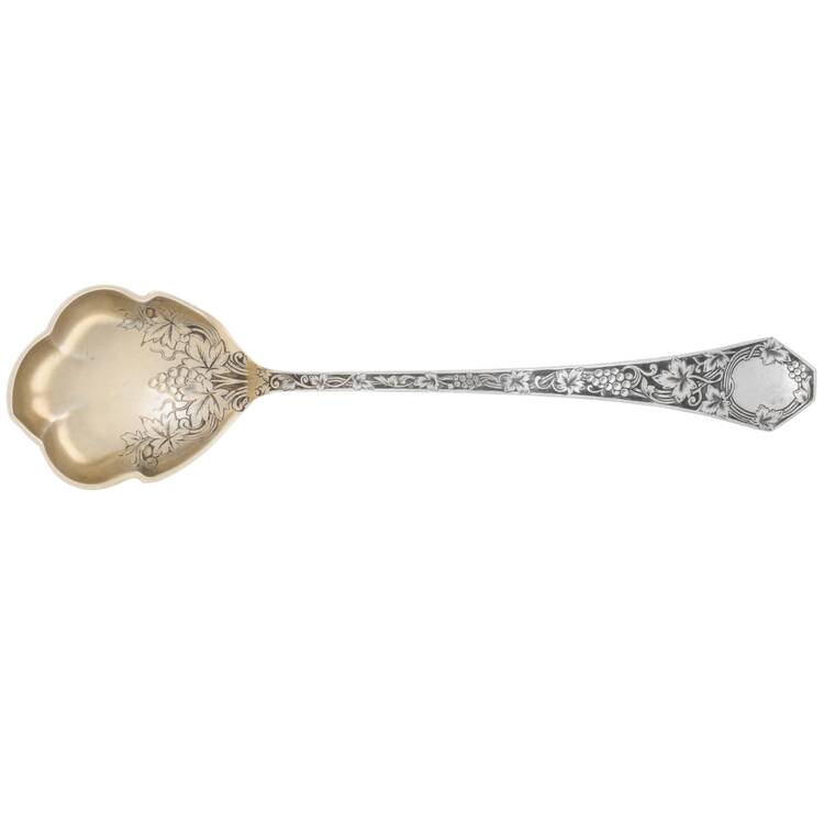 Grape (Sterling, 1905) Solid Bright Cut Cream Ladle