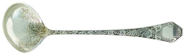Grape (Sterling, 1905) Solid Bright Cut Cream Ladle