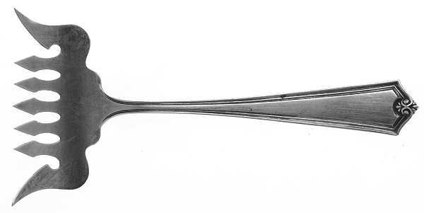 Potomac (Sterling, 1930, No Monograms) Small Solid Tined Sardine Serving Fork