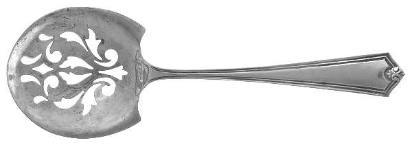 Potomac (Sterling, 1930, No Monograms) Solid Bon Bon Spoon with Pierced Bowl