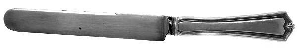Potomac (Sterling, 1930, No Monograms) Orange Knife with Silverplate Blade