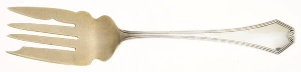 Simplicity (Sterling) Medium Solid Cold Meat Serving Fork by Saart Brothers