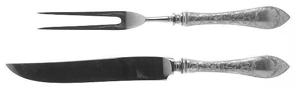 Lorraine (Sterling, 1896, Oval) Small Stainless Blade 2-Piece Steak Carving Set