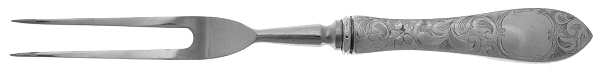 Lorraine (Sterling, 1896, Oval) Large Stainless-Prong Roast Carving Fork