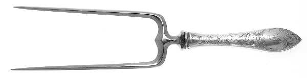 Lorraine (Sterling, 1935, All Over Engraved) Large Joint/Roast Holder Fork