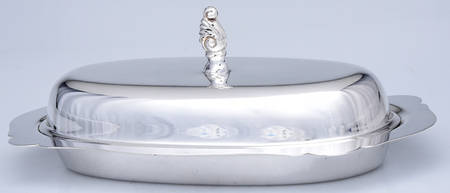 Silverplate Hollowware 1/4 Pound Covered Butter Dish