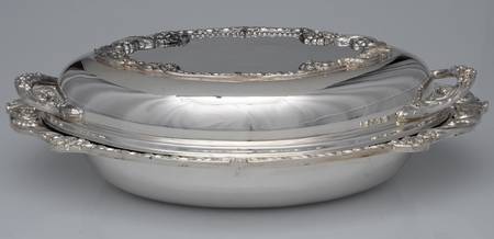 Silverplate Hollowware Plated Double Vegetable Bowl with Liner