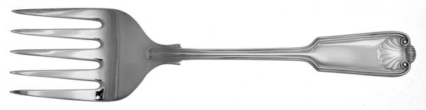 Fiddle-Thread and Shell (Silverplate) Solid Buffet Serving Fork