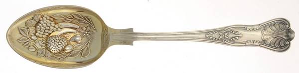 Kings (Silverplate) Solid Berry/Casserole Spoon w/ Raised Bowl