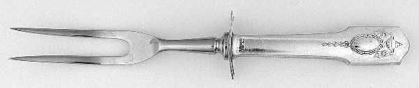 Adam (Sterling, 1909, No Monograms ) Small Steak Carving Fork with Stainless Prongs