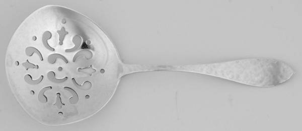 Antique (Sterling, 1904) Solid Bon Bon Spoon with Pierced Bowl