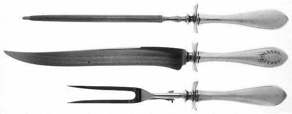 Napoleonic (Sterling, 1905) Large 3-Piece Roast Carving Set w/ Stainless Blade