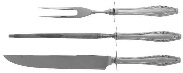 Formality (Sterling, 1942, No Monograms) Small Steak 3-Piece Carving Set w/Stainless Blade
