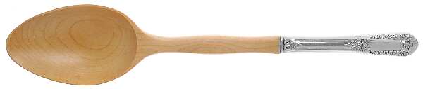Inaugural (Sterling, 1942) Salad Serving Spoon with Wooden Bowl