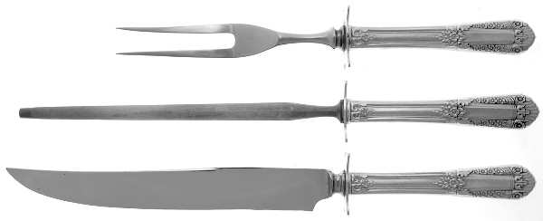 Inaugural (Sterling, 1942) Small Steak 3-Piece Carving Set w/Stainless Blade