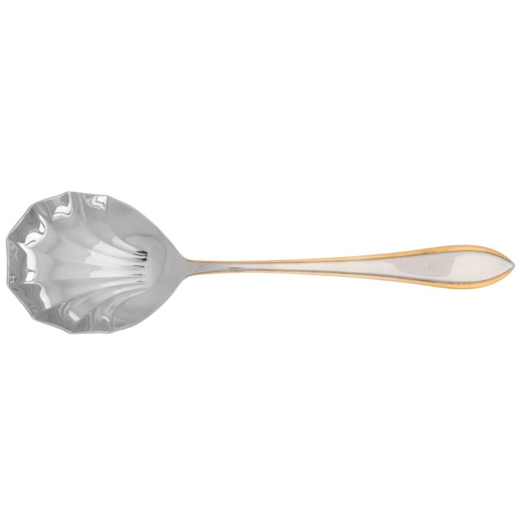 Carrera Gold (Stainless, Gold Accent) Solid Serving Spoon