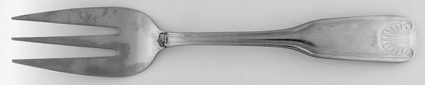 Antique Shell (Stainless) Medium Solid Cold Meat Serving Fork