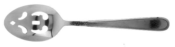 Beaded Elegance (Stainless) Pierced Tablespoon (Serving Spoon)