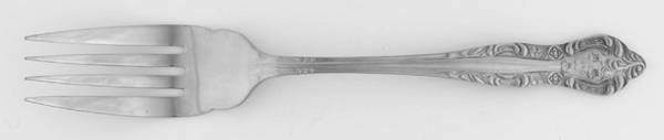 Dynasty (Stainless, 5 Petal Flowers) Medium Solid Cold Meat Serving Fork
