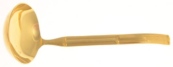 Golden Bambu (Gold Electroplate, Double) Solid Gravy Ladle