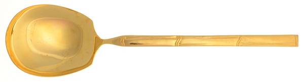 Golden Bambu (Gold Electroplate, Double) Solid Smooth Casserole Spoon