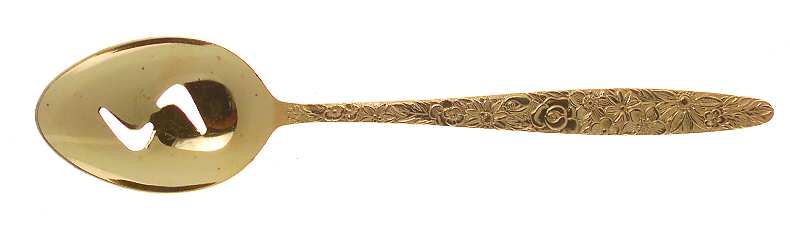 Golden Bouquet (Gold Electroplate) Pierced Tablespoon (Serving Spoon)