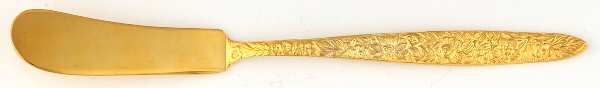 Golden Bouquet (Gold Electroplate) Flat Handle Master Butter Knife
