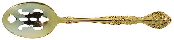 Gold Charles IV (Gold Electroplate) Pierced Tablespoon (Serving Spoon)