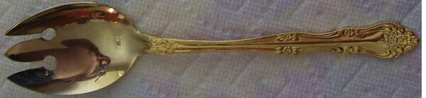Golden Dream Rose (Gold Electroplate) Solid Salad Serving Fork