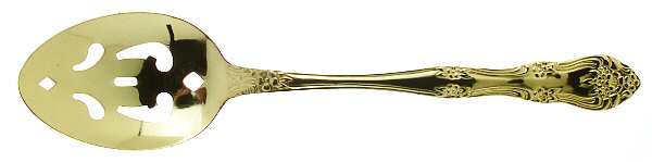 Golden Dream Rose (Gold Electroplate) Pierced Tablespoon (Serving Spoon)