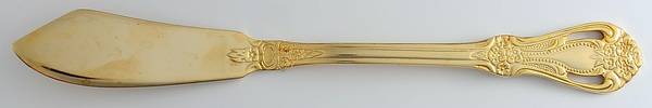 Gold Valentine (Gold Electroplate) Flat Handle Master Butter Knife