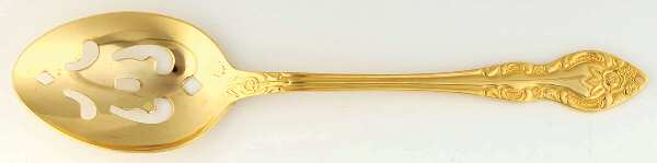 Lisette (Gold Electroplate) Pierced Tablespoon (Serving Spoon)