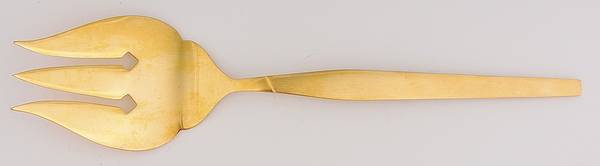 Nobility (Gold Electroplate) Large Solid Cold Meat Serving Fork