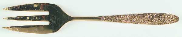 SRB180 (Gold Electroplate) Medium Solid Cold Meat Serving Fork