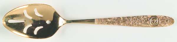 SRB180 (Gold Electroplate) Pierced Tablespoon (Serving Spoon)
