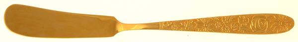SRB180 (Gold Electroplate) Flat Handle Master Butter Knife by Stanley Roberts