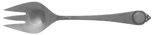 Vanity (Stainless, Circle Of Beads) Medium Solid Cold Meat Serving Fork