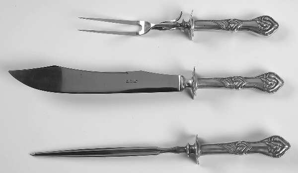 Sweet Pea (Silverplate) Large 3-Piece Roast Carving Set w/ Stainless Blade