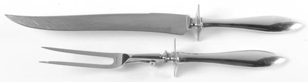 Buckingham (Sterling) Large 2-Piece Roast Carving Set w/ Stainless Blade
