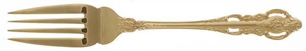 Golden Lady Joanne (Gold Electroplate) Medium Solid Cold Meat Serving Fork