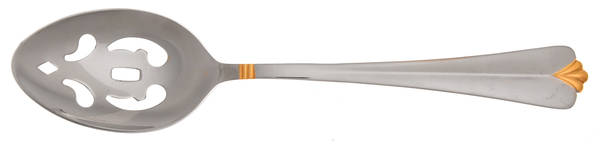 Country Shell Gold (Stainless) Pierced Tablespoon (Serving Spoon)