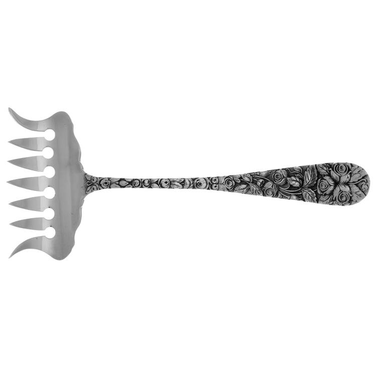 Baltimore Rose (Sterling, 1905, Decor) Large Solid Tined Sardine Serving Fork