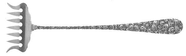 Baltimore Rose (Sterling, 1905, Decor) Bacon Fork (All Solid Piece)