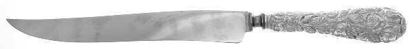 Baltimore Rose (Sterling, 1905, Decor) Large Stainless Blade Roast Carving Knife