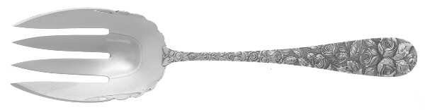 Baltimore Rose (Sterling, 1905, Decor) Vegetable Serving Fork (Solid)