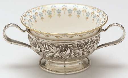 Baltimore Rose (Sterling, Hollowware) Sterling Bouillon Cup with Ceramic Liner