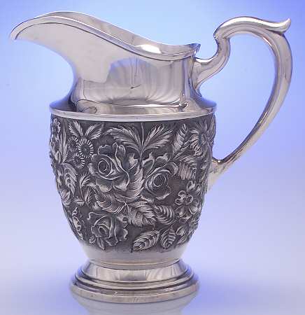 Baltimore Rose (Sterling, Hollowware) 64 Oz Sterling Water Pitcher